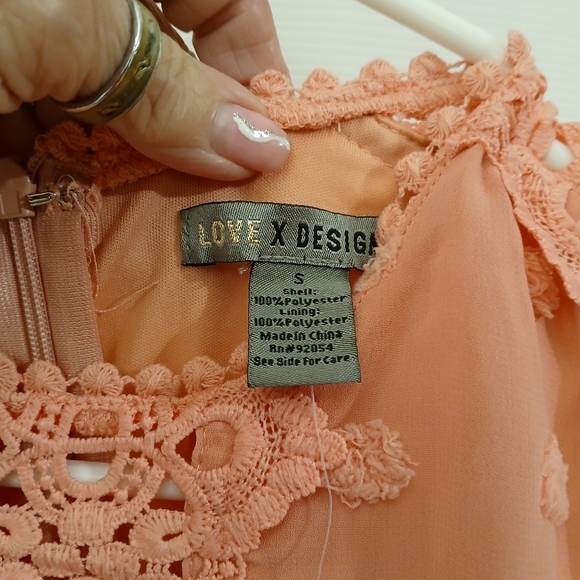 LoveXbyDesign Rina Dotted Chiffon Lace Trimmed Dress - Picture 5 of 7